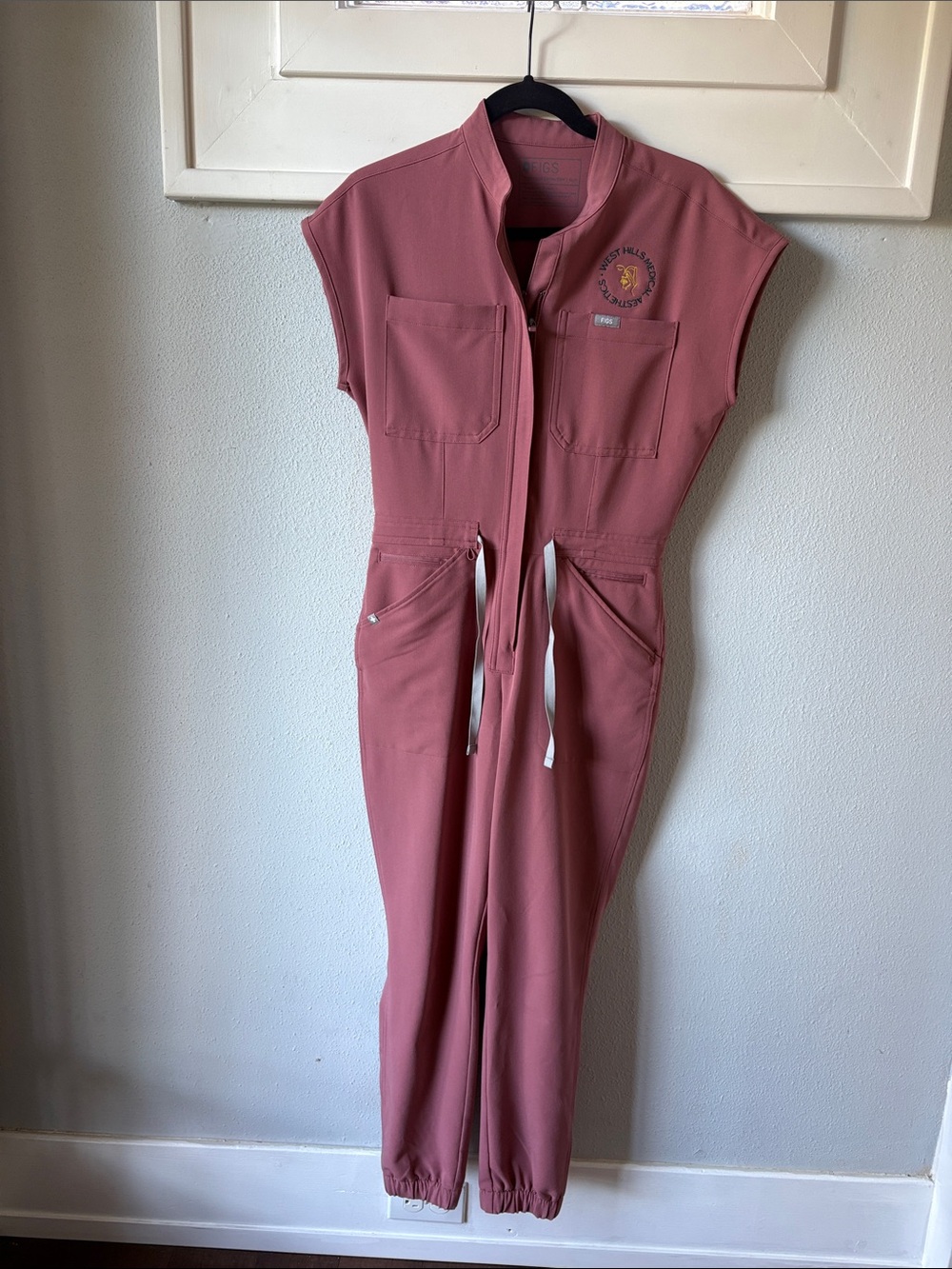 Figs Women's Rose Utility Jumpsuit with Drawstring Waist